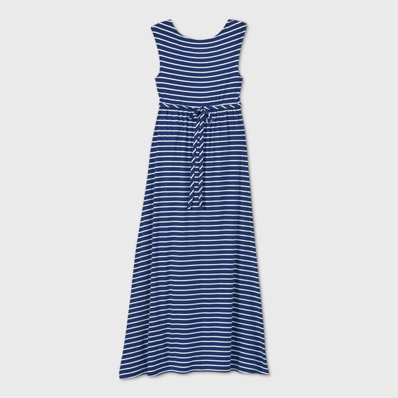 Women's Striped Tank Maternity Dress Blue/White - Picture 2 of 2